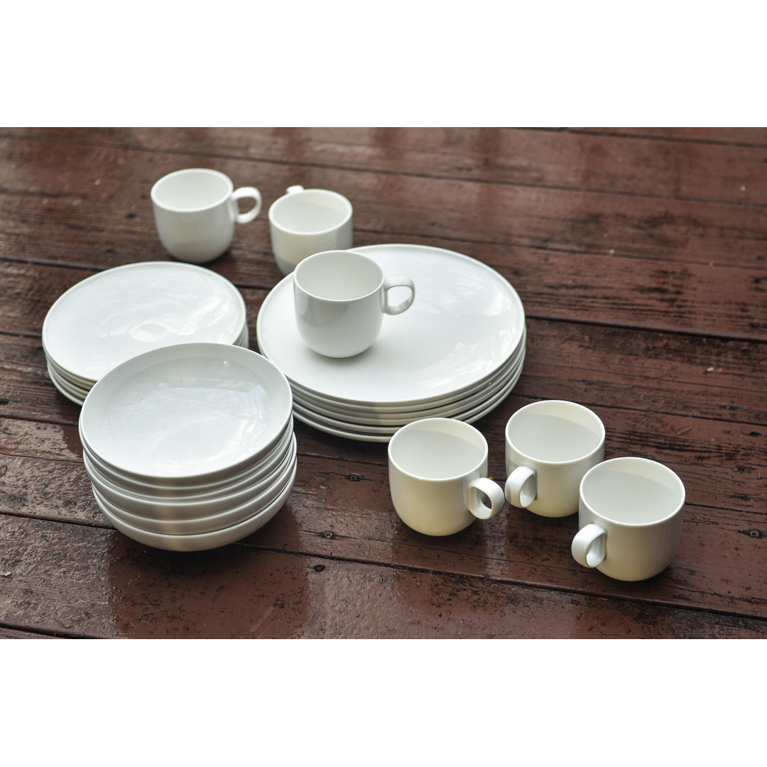 Dubey 24 Piece Porcelain China Dinnerware Set - Service for 6 Hokku Designs