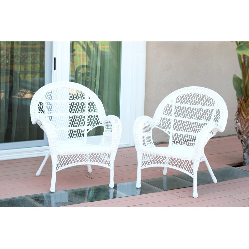 Chaise en osier blanc Santa Maria - ensemble de 2, blanc