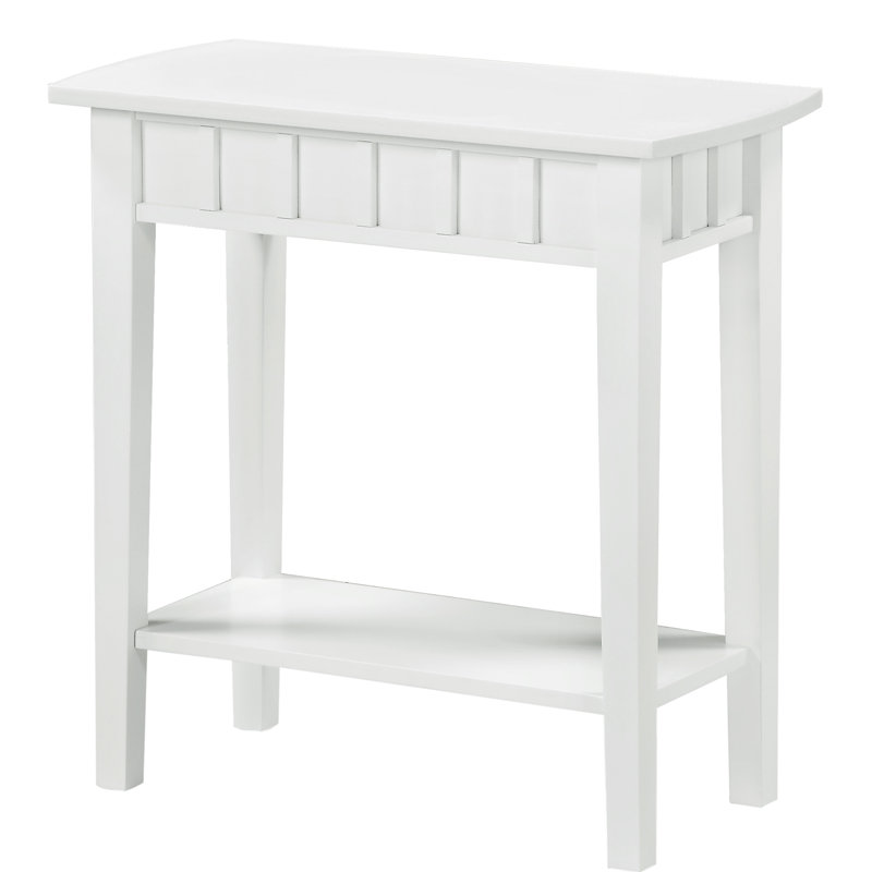 Table de bout avec tablette Bolander, Blanc, H 24 po x l 24 po x P 12 po