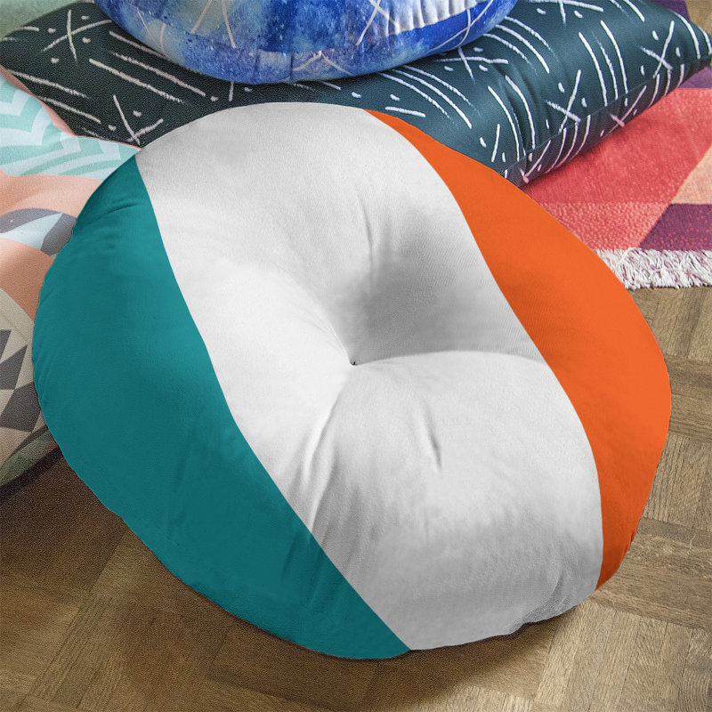  Coussin de sol touffeté, H 30 po x l 30 po, Accent blanc