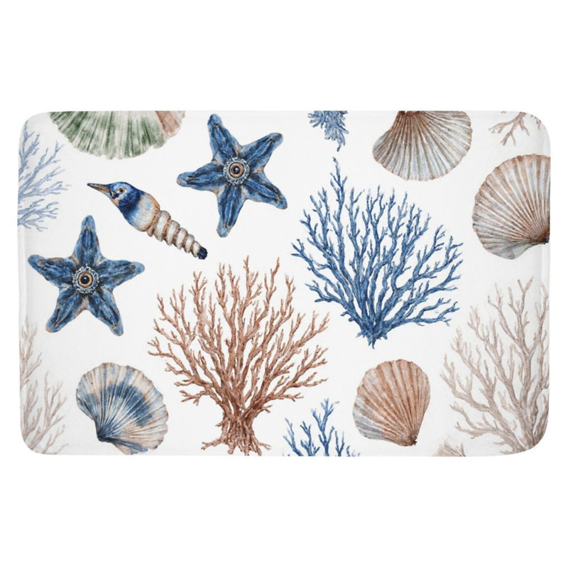 Tapis pour salle de bain Marine Creatures Elements, 16 x 24