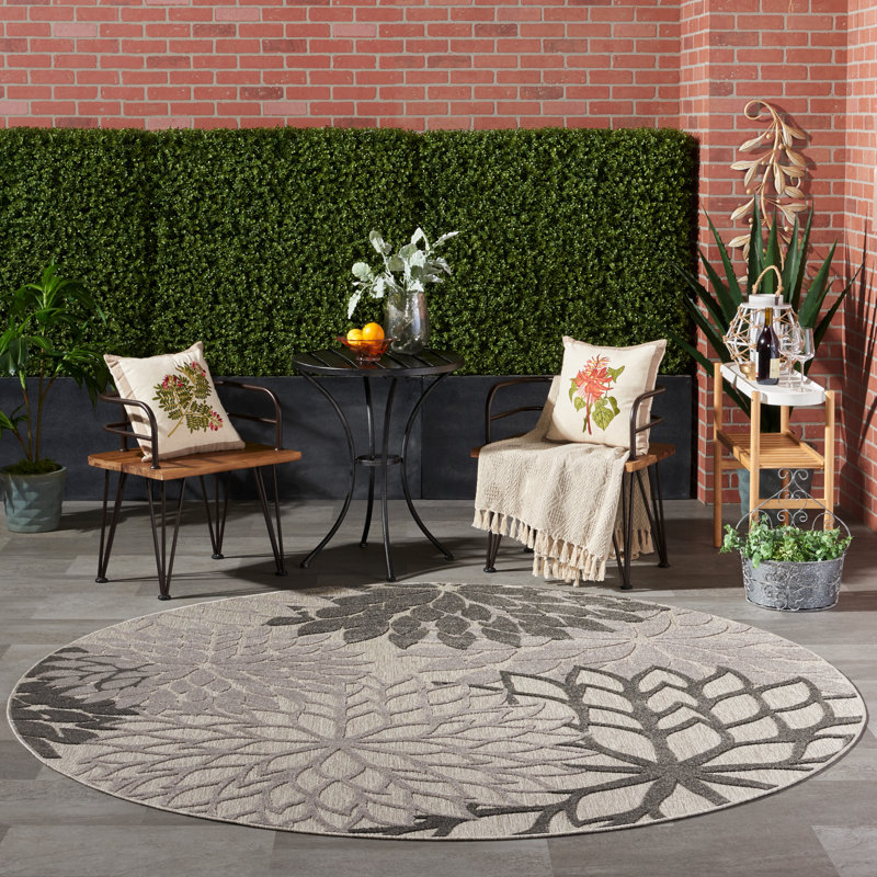 Floral Area Rug, Round 160cm