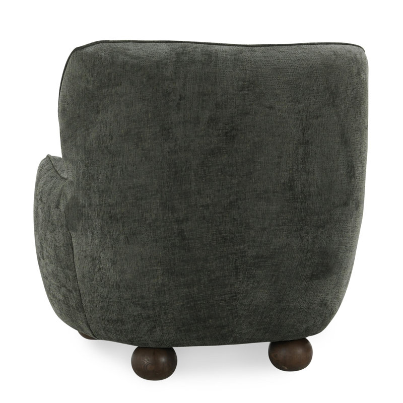 Forest Green Polyester Upholstered Wingback Armchair
