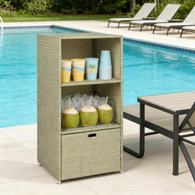 Space-saving Bathroom Storage Rack, Rattan Steel Organizer For Modern Homes