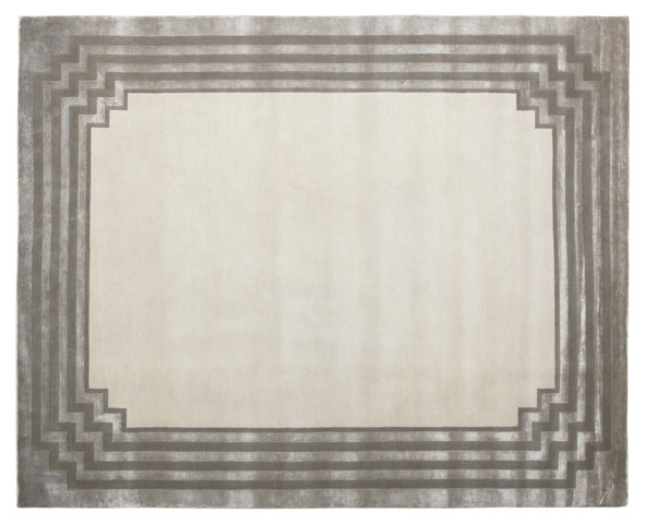 Vero Geometric Area Rug, Rectangle 10' x 14', Ivory/Silver/Dark Gray