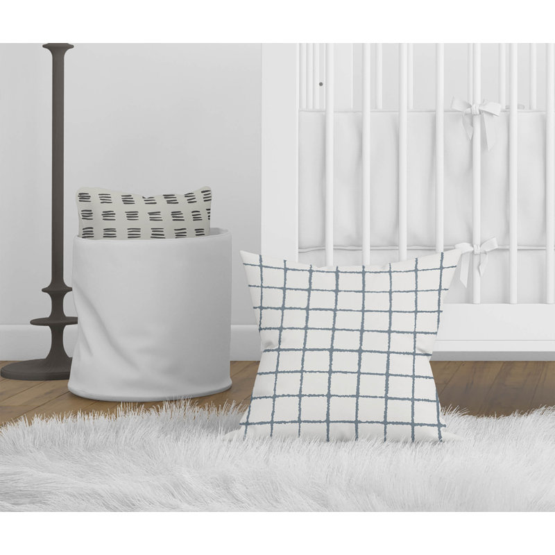 Coussin Rebar, H 18 po x l 18 po, Bleu géométrique