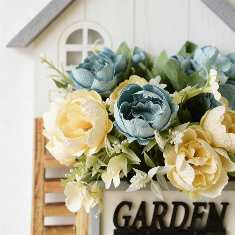 Couronne de linteau artificielle à fleurs séchées