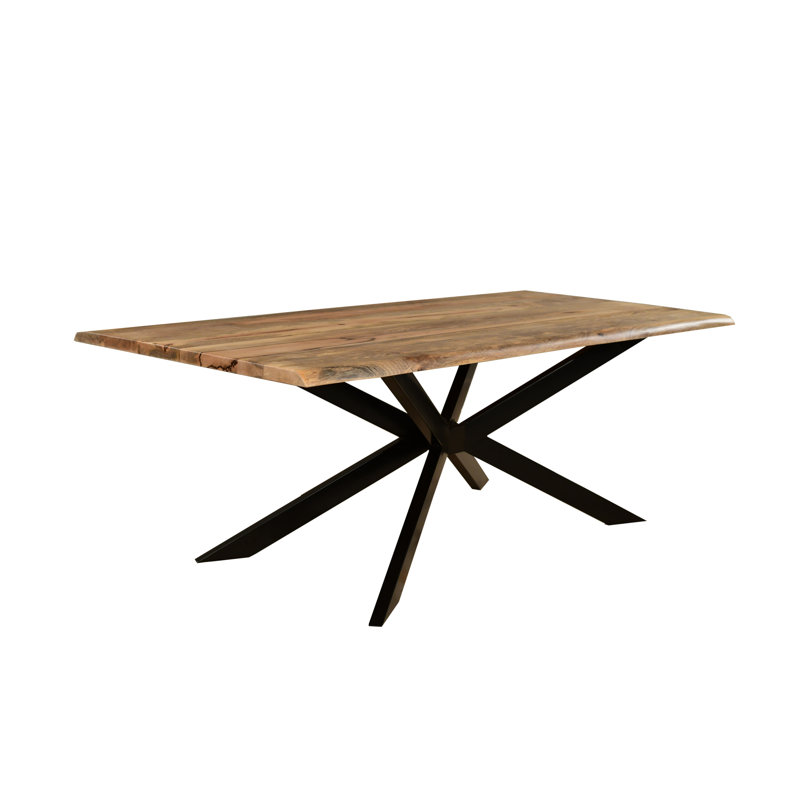 Rectangular Solid Mango Wood Dining Table, H76 x L220 x W100cm, Natural Wood