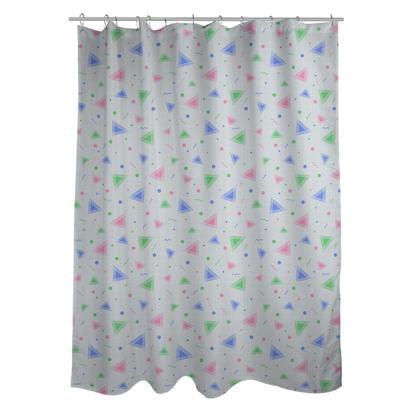 Rideau de douche simple 90 'Retro, Bleu / Vert