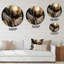 Marbre doré et noir captivant IV - art mural rond en marbre abstrait-88628957