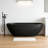 69" Matte Black Freestanding Solid Surface Bathtub