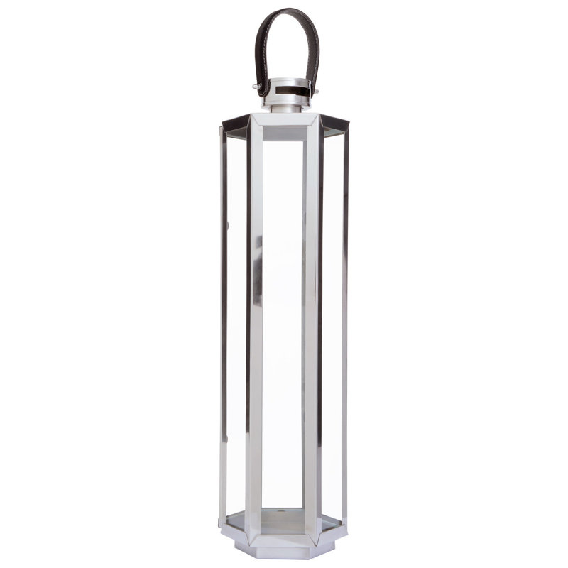 Francesca Tabletop Lantern, Silver, 82 cm H x 19 cm W x 19 cm D