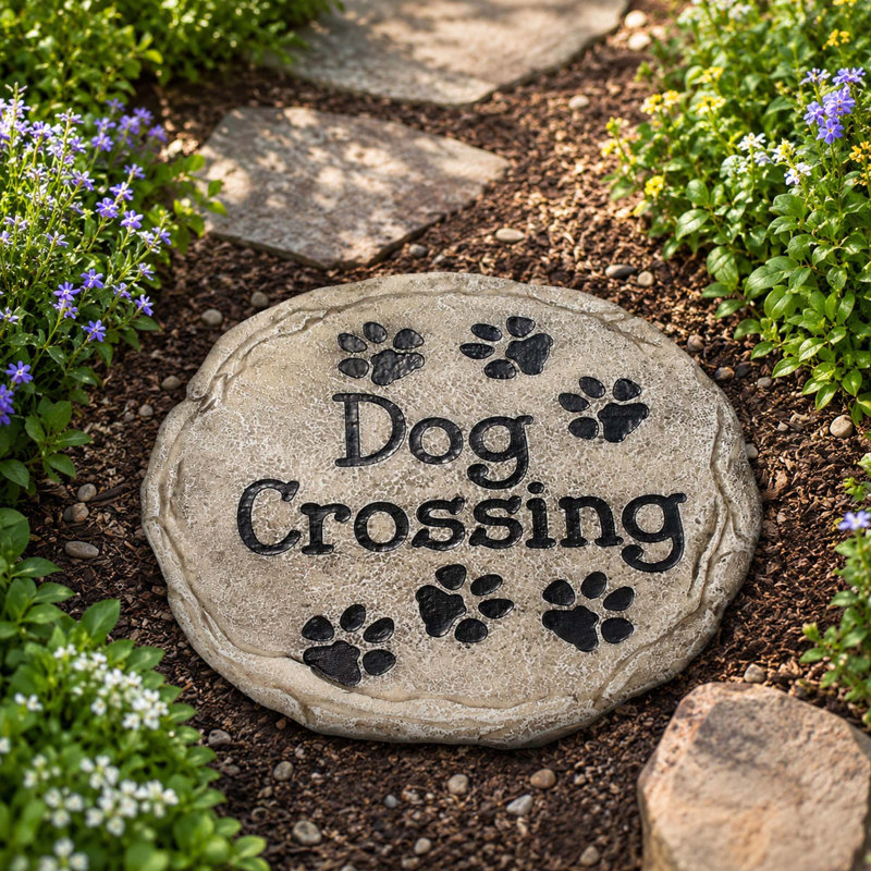 Plaque décorative de jardin avec croix de chien et plaque murale