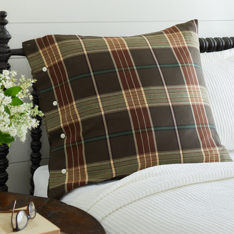 Deerfield Buttons Cotton Reversible Pillow Cover