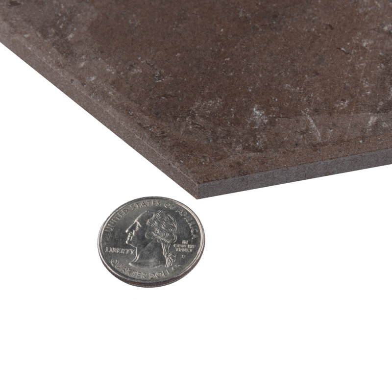 Brickyard Hex 8-1/2 In. X 9-7/8 In. Porcelain Rustic Wall & Floor Tile, Red