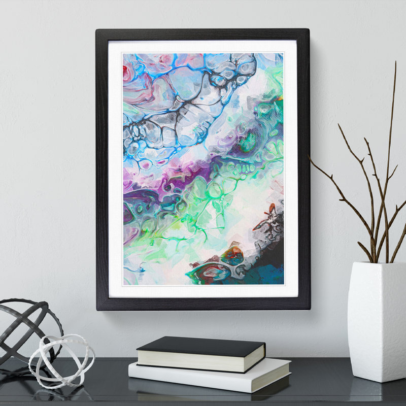 Free Dreams Abstract - Single Picture Frame Painting, Black, 46cm H x 34cm W x 2cm D
