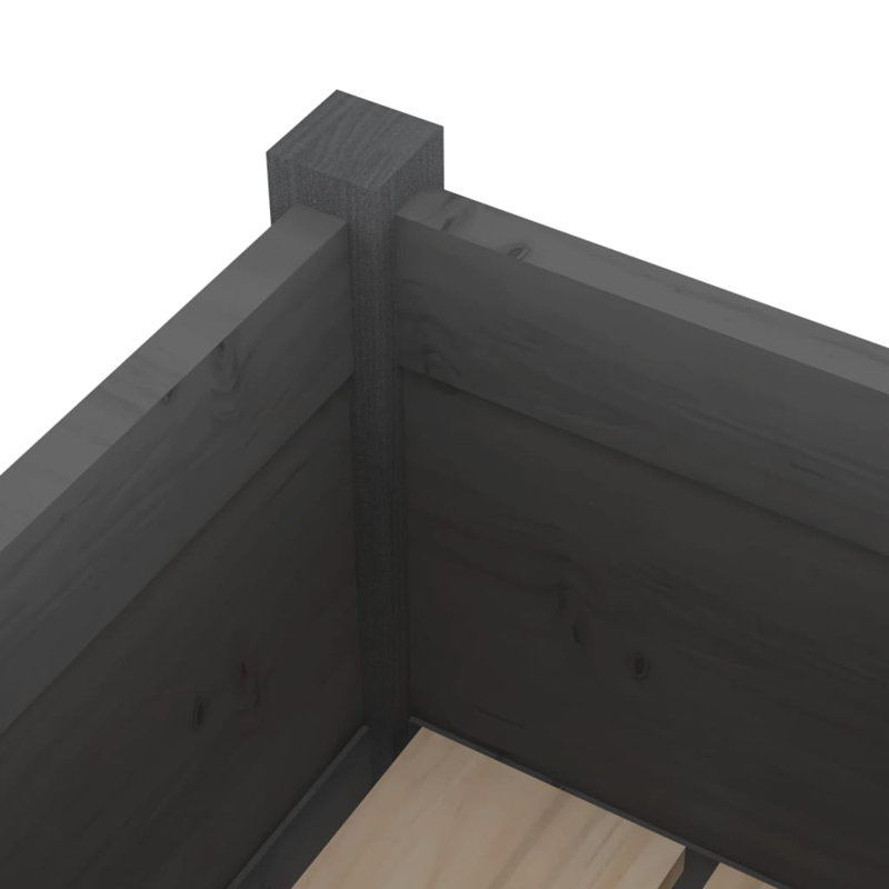 Wood Pot Planter, 27.6" H x 27.6" W x 12.2" D, Gray