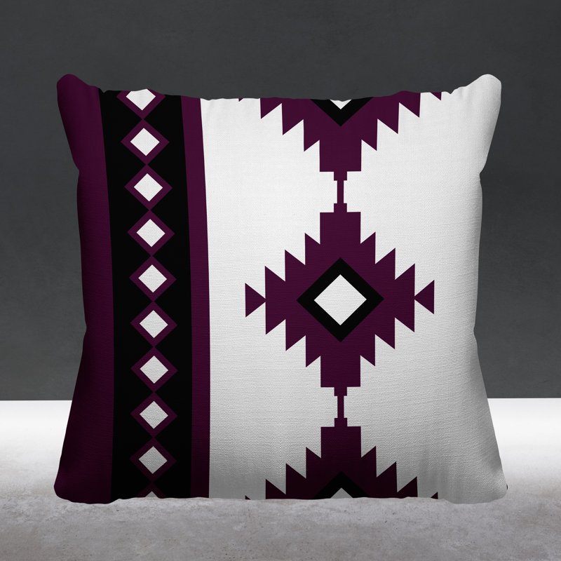 Coussin intérieur / extérieur Carlos Southwestern, Mauve, L 19 po x H 19 po