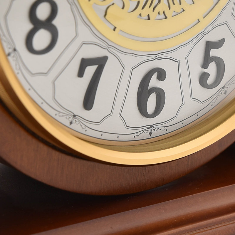 Walnut Solid Wood Quartz movement / Crystal Tabletop Clock in Brown