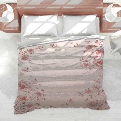 Édredon rose avec aquarelle florale