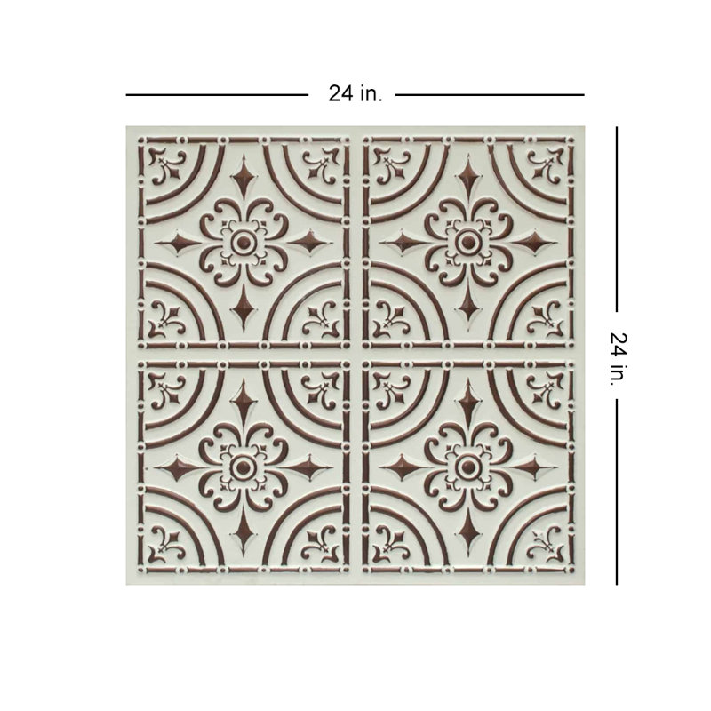 Carreau de plafond en PVC forgé 2 pi x 2 pi, Mocha vieilli