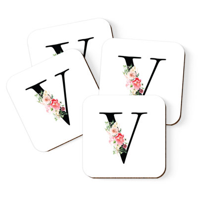 Sous-verre à motif floral rosé