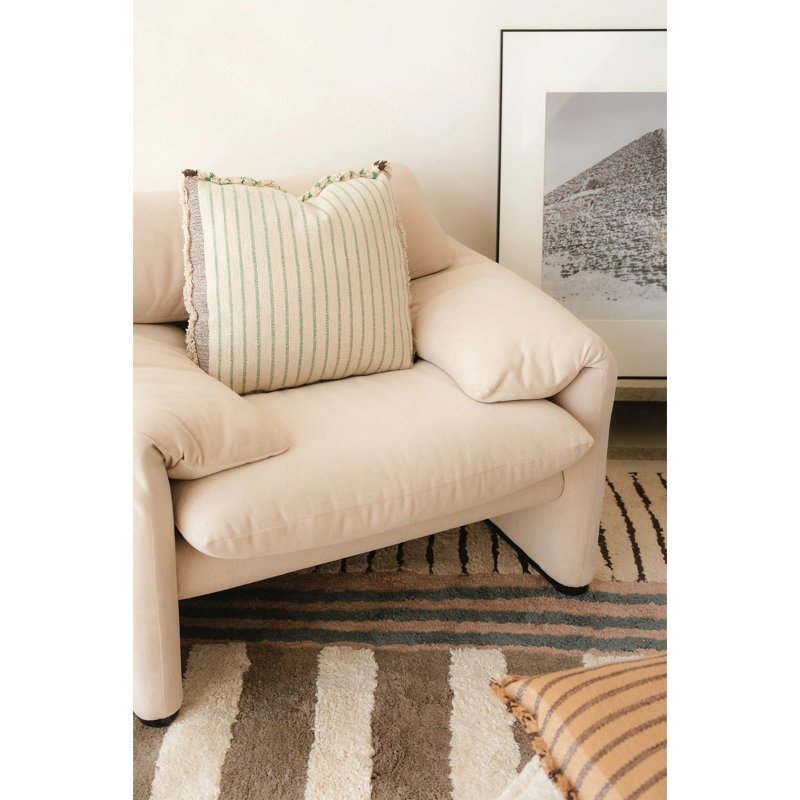Square Cushion Lines Green