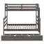 Lit superposé simple au-dessus de grand lit en bois avec lit gigogne et échelle-1616295871
