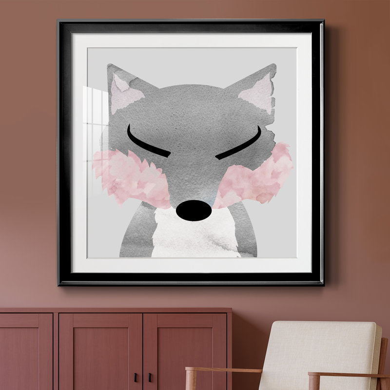 Renard - peinture encadrée, H 30,5 po x l 30,5 po x P 1,5 po, Toile avec cadre noir