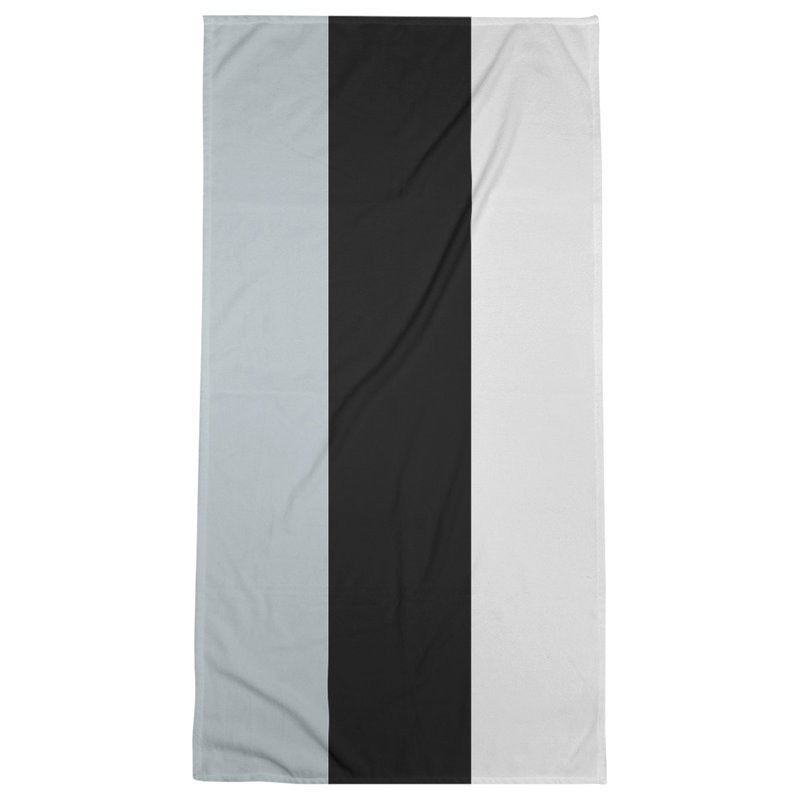 Lightweight Bath Towel, Silver/Black/White, Polyester/Cotton