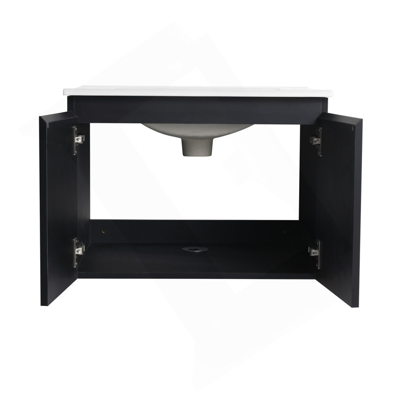24'' Floating Wall-Mounted Bathroom Vanity With Ceramics Sink & Soft-Close Cabinet Door, KD-Package, 24"