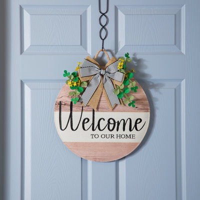 Enseigne décorative rustique «Welcome to our Home»