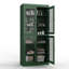 Armoire de salle de bain autoportante 100% bois massif 32 "avec portes en verre transparent et tablettes réglables - Rangement de salle de bain moderne-1669745074