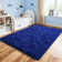 Super Soft BrightBlue Rug, Oversized Living Room Rug, Thick Pile Rug, Fluffy Tufted Room Rug For Room Bedroom Large Cozy Fuzzy Rug Room Home Decor Aesthetic Soft Non Slip Rug Decor Aesthetic, Christmas Decor, Halloween Decor