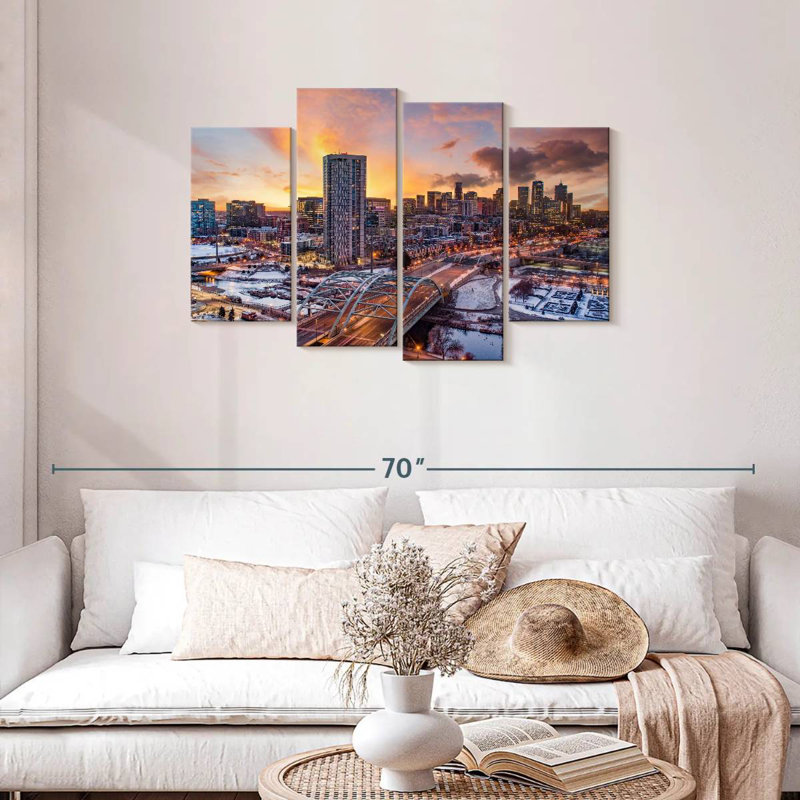 Coucher de soleil d'hiver Sireci Denver, H 27 po x l 43 po