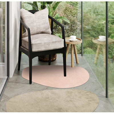 Oval Rodnesha Vinyl Machine Printed Area Rug