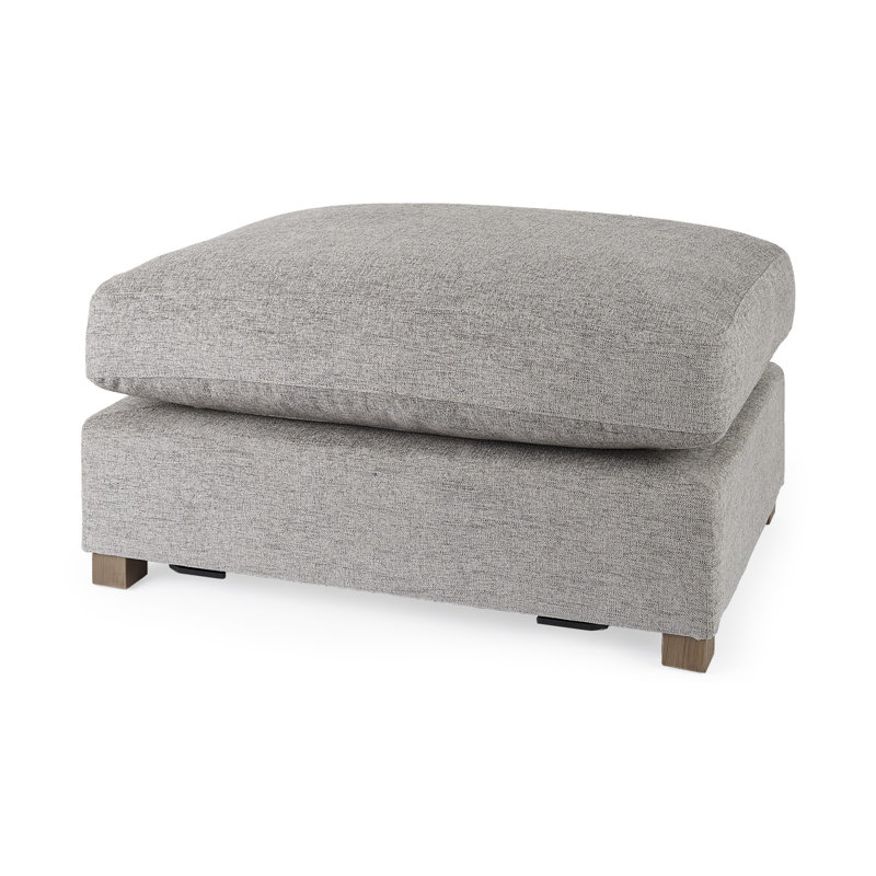 Demi-repose-pieds recouvert de tissu gris clair, Tissu gris