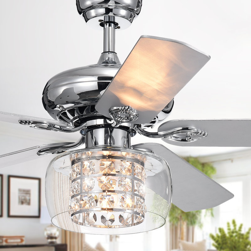 Ventilateur de plafond à 5 pales 52 po avec télécommande et ensemble d’éclairage inclus Gaines