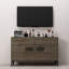Meuble télé moderne, finition noyer, 47,2 po x 29,5 po x 11,8 po | 100% panneau de particules enduit de mélamine, épaisseur: 0,7 pouce | Pieds en PVC robustes, idéaux pour le salon et les espaces de divertissement, design élégant et durable-108051108