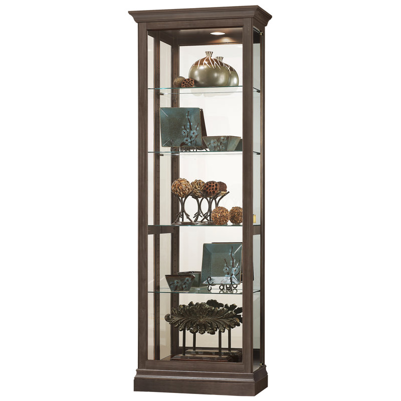 Brantley Solid Wood Lighted Curio Cabinet, Espresso