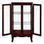 Vitrine en bois de cerisier avec tablettes réglables et miroir de style classique-801617156