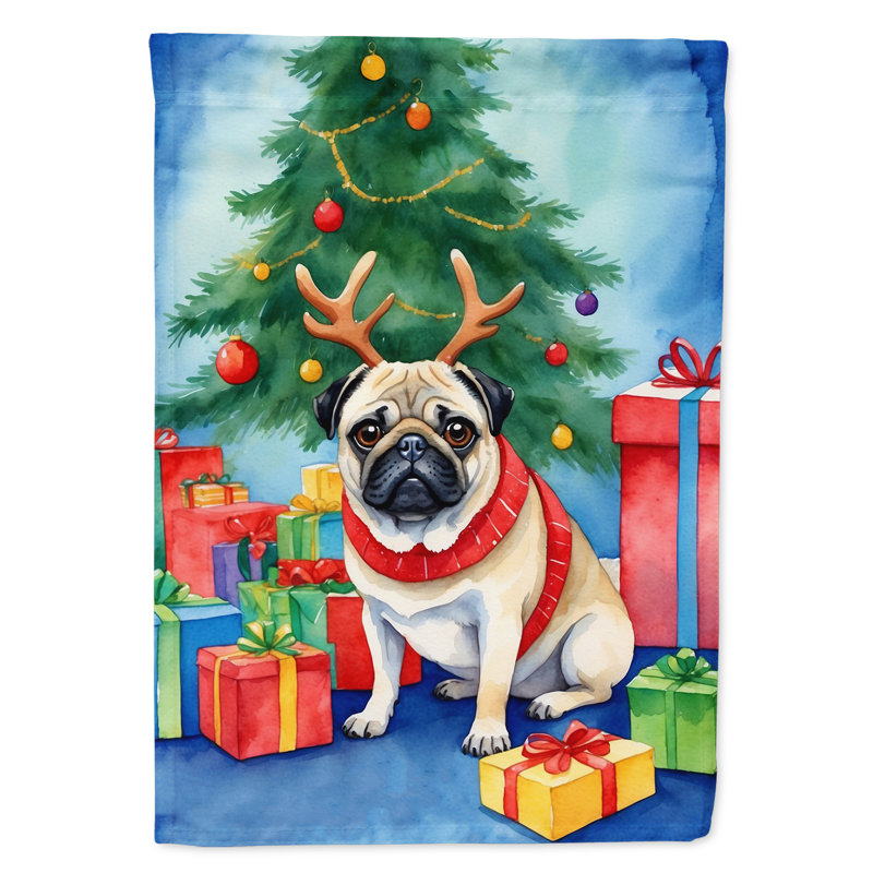 Drapeau de Noël renne de jardin, Carlin