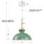 Raih 1- Single Pendant Light With Green Shade