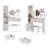 Full Body Mirror Cabinet with LED Vanity Table, Cushioned Stool, 2 AC + 2 USB Power Station, 17\-1642730752