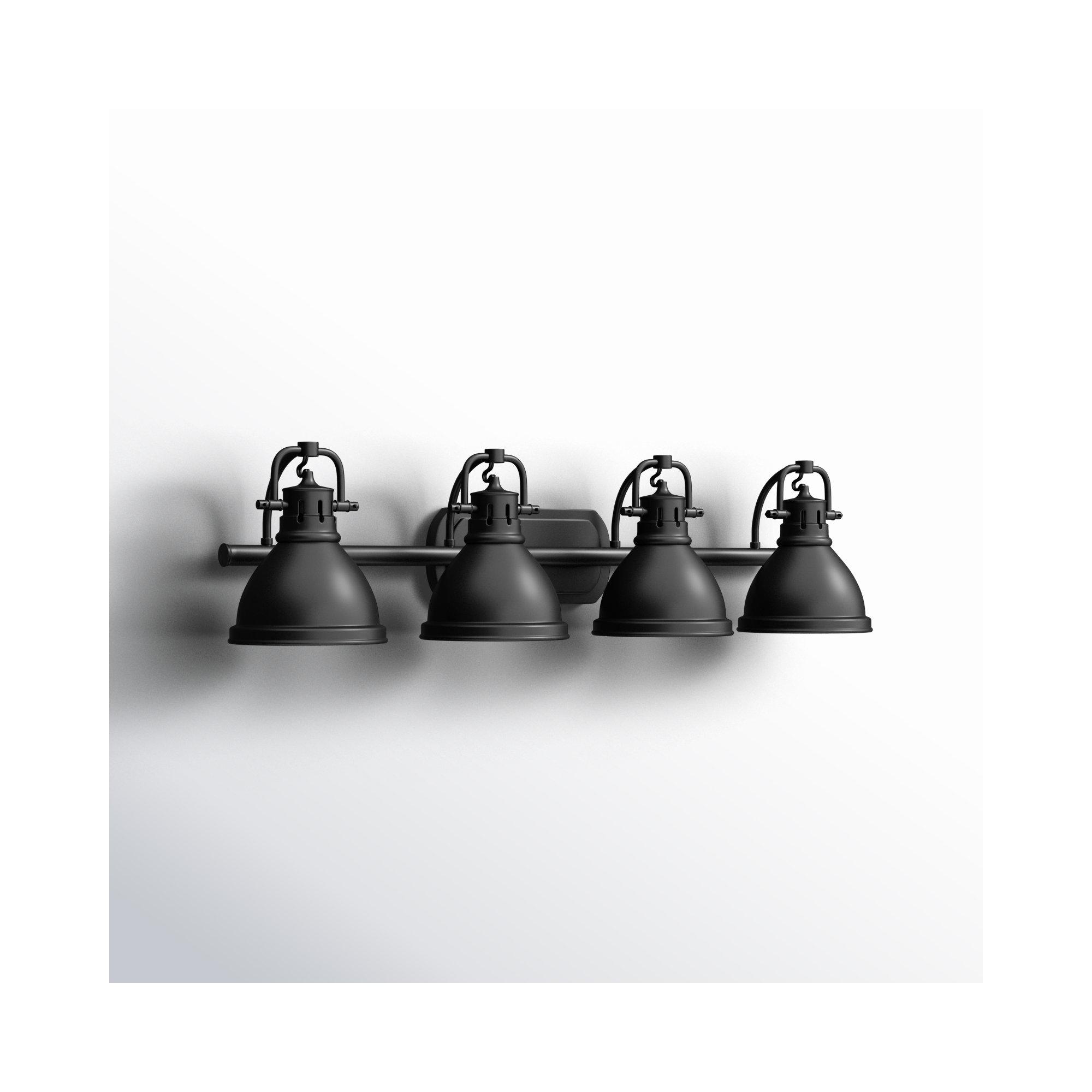 Calico 4 Light Dimmable Vanity Light, Matte Black, Aged Brass