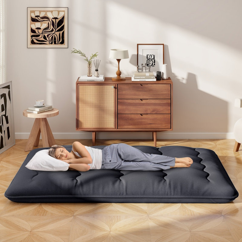 Matelas futon 1 place/2 places/Queen/King, housse lavable, tapis pliable, King