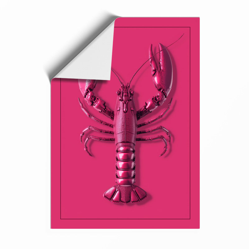 Magenta Lobster Modern - Print, Unframed, A3 - 42.0 x 29.7 cm