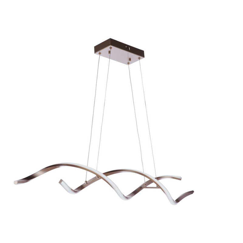Luminaire suspendu 1 lumière DEL Khadyn, Laiton champagne