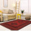 Tapis rouge foncé en laine noué à la main de conception unique 3 pi 3 po x 4 pi 10 po New Forestal