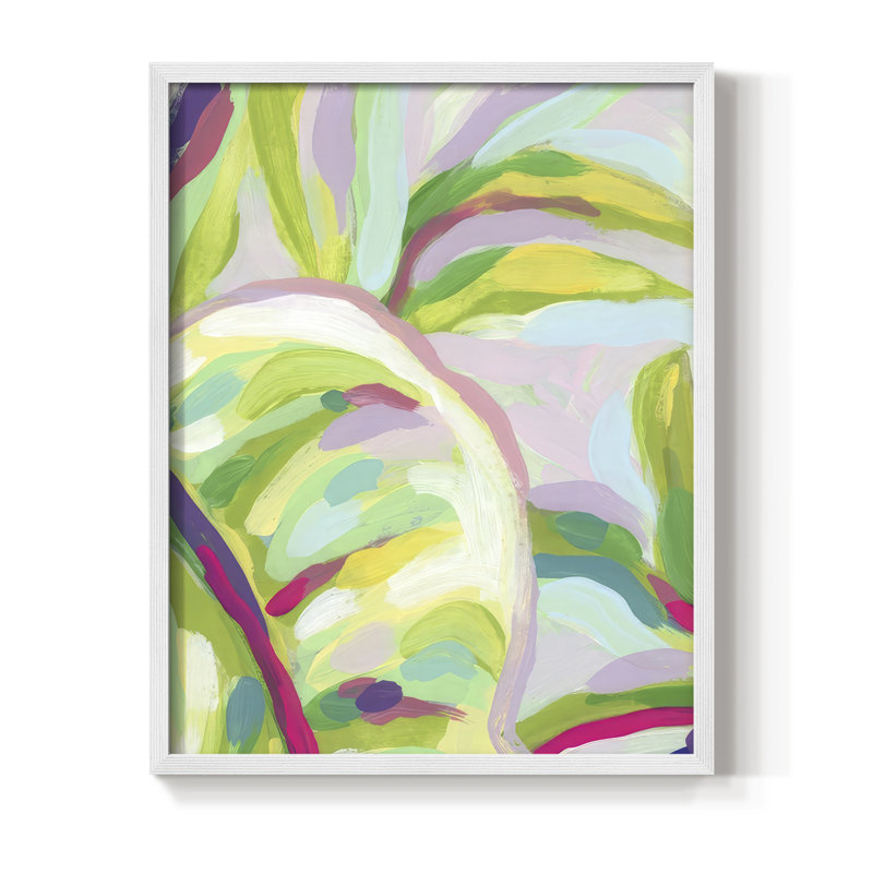 Impression encadrée Bright Tropical Abstraction III - bois massif, H 11 po x l 9 po, Blanc